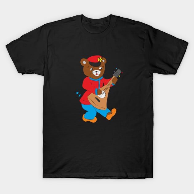 Funny bear musician T-Shirt by Alekvik